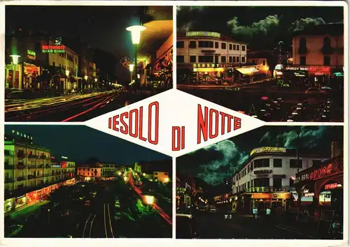 Cartoline Jesolo Italien Di notte, Abend-/Nachtaufnahmen Strassen 1965