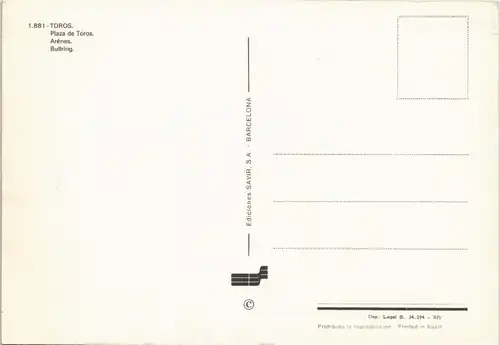 Katalonien Catalunya Stierkampf Arena Plaza de TOROS, Luftaufnahme 1980