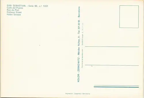 Postales San Sebastian Donostia / Donosti Calle del Puerto 1970