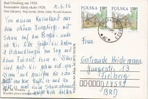 Bad Flinsberg Świeradów-Zdrój MB mit 4 Ortsansichten REPRO-REPRINT Postcard 2005