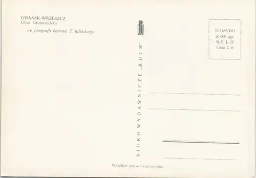 Danzig Gdańsk/Gduńsk WRZESZCZ Ulica Grunwaldzka, Stadt-Teilansicht 1963