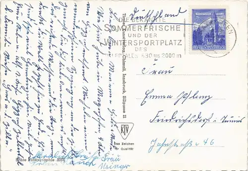 Mayrhofen Mehrbild-AK mit Penker-Bahn, Zillertal-Bahn, Umland 1960