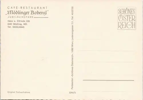 Ansichtskarte Mödling CAFE RESTAURANT „Mödlinger Kobenzl" 1970