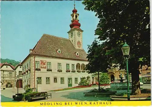 Ansichtskarte Mödling Rathaus Strassen Ansicht 1970