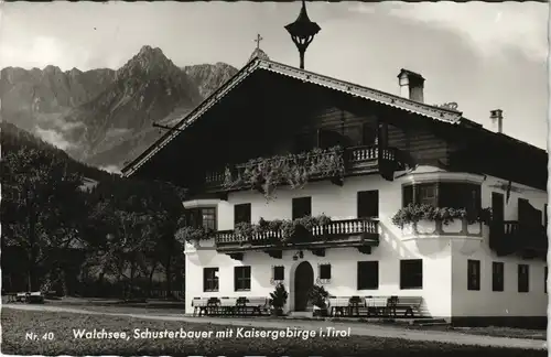 Ansichtskarte Walchsee Gasthaus, Schusterbauer u. Kaisergebirge 1974
