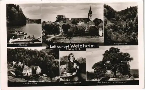 Ansichtskarte Welzheim Ebnisee Ruderer, Klingenmühle 1961