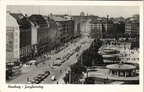 Ansichtskarte Hamburg Jungfernstieg, Wandplakat 1955