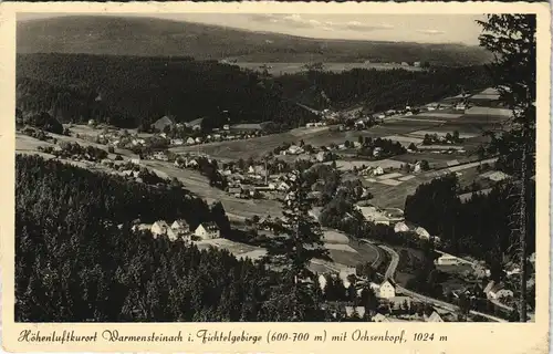 Ansichtskarte Warmensteinach Blick auf die Stadt 1954