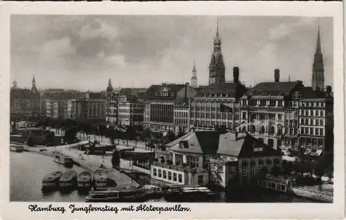 Ansichtskarte Hamburg Jungfernstieg, Alsterpavillon 1936