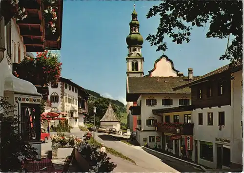 Ansichtskarte Oberau-Wildschönau Tirol Strassen Partie im Dorf Oberau 1970