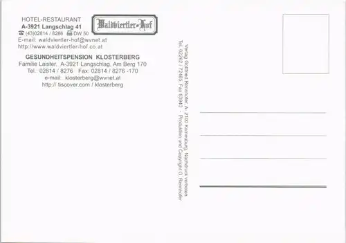 Langschlag Luftaufnahme mit Hotel Restaurant Waldviertler Hof 1990