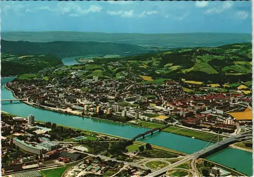 Ansichtskarte Linz Luftbild Panorama Stadtteil Urfahr 1980