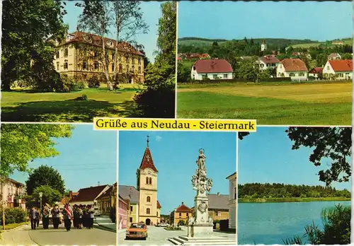 Ansichtskarte Neudau Mehrbild-AK mit 5 Ortsansichten 1970
