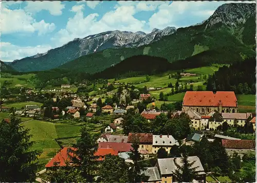 Neuberg a.d. Mürz Ortsansicht mit Panorama Blick Schneealpe 1977