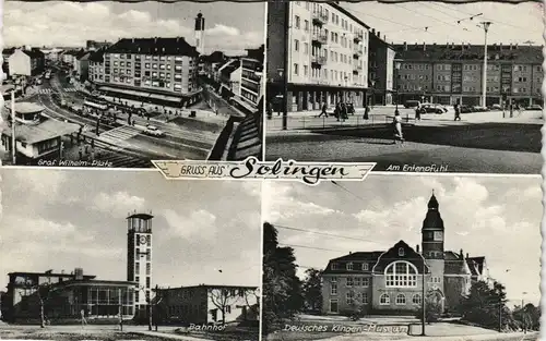 Ansichtskarte Solingen Entenpfuhl, Graf Wilhelmplatz, Bahnhof 1959