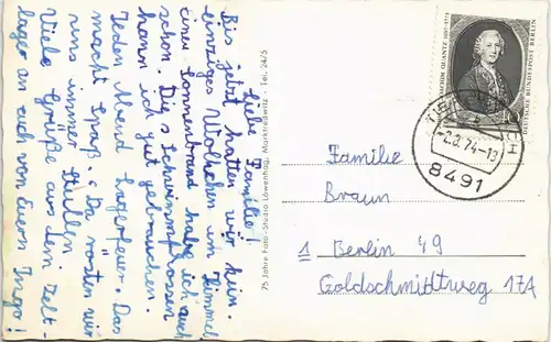 Ansichtskarte Schönsee MB: Stadt, Straße, Gaisthal 1974