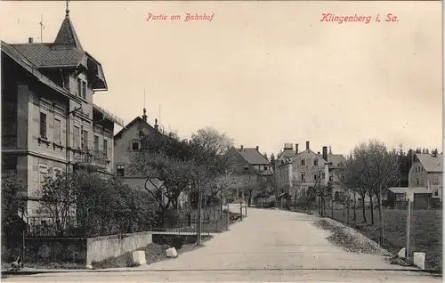 Ansichtskarte Klingenberg (Sachsen) Partie am Bahnhof 1913