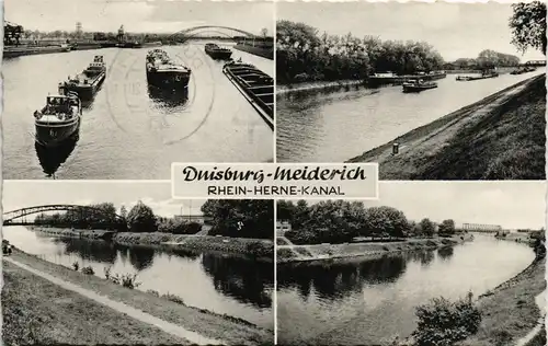 Ansichtskarte Meiderich-Beeck-Duisburg 4 Bild Rhein-Herne-Kanal 1965