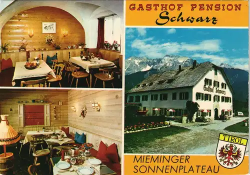 Sammelkarte Mieming Gasthof Pension SCHWARZ in Obermieming 1975