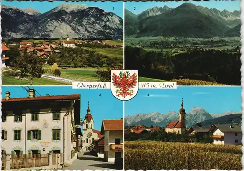 Ansichtskarte Oberperfuss Mehrbild-AK mit 4 Ortsansichten 1970