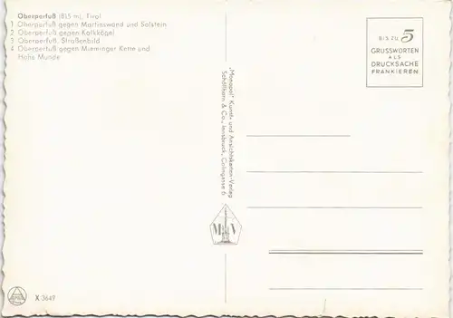 Ansichtskarte Oberperfuss Mehrbild-AK mit 4 Ortsansichten 1970