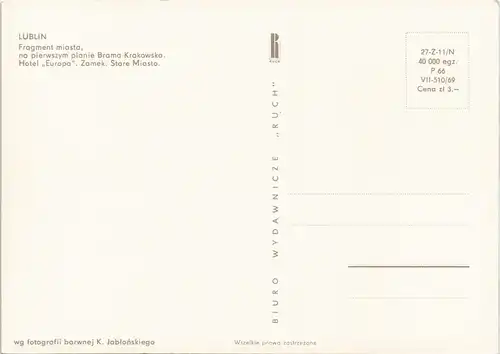 Postcard Lublin Lublin Mehrbild-AK 4 Ortsansichten 1969