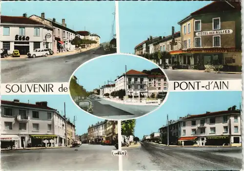 CPA Pont-d’Ain Esso Tankstelle, Rue - Straße 1975
