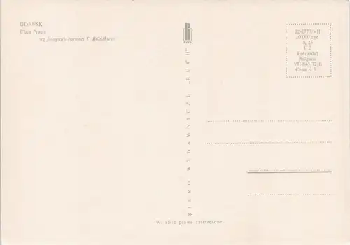 Danzig Gdańsk/Gduńsk Ulica Piwna, Strassen Ansicht mit Autos 1972