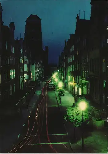 Danzig Gdańsk/Gduńsk Ulica Piwna Strassen Abend-/Nachtaufnahme 1969