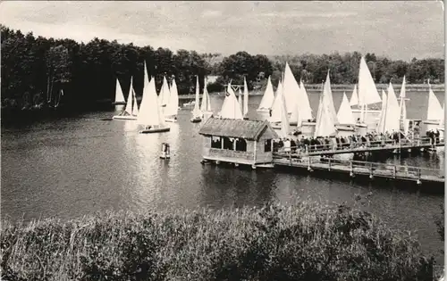 Postcard Gizycko Przystań jachtów na jeziorze Mamry Yachthafen 1968