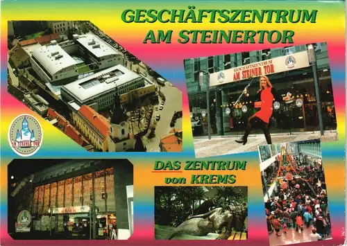 Ansichtskarte Krems (Donau) Geschäftszentrum AM STEINERTOR, Mehrbild-AK 1980