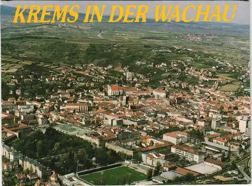 Krems (Donau) Panorama-Ansicht vom Flugzeug aus Luftaufnahme 1980