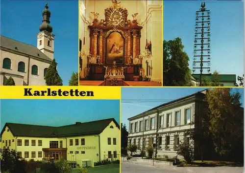 Ansichtskarte Karlstetten Mehrbild-AK mit Kirche, Hauptschule uvm. 1970