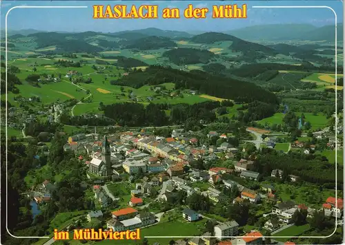 Haslach an der Mühl Luftaufnahme, Mühlviertel vom Flugzeug aus 1980