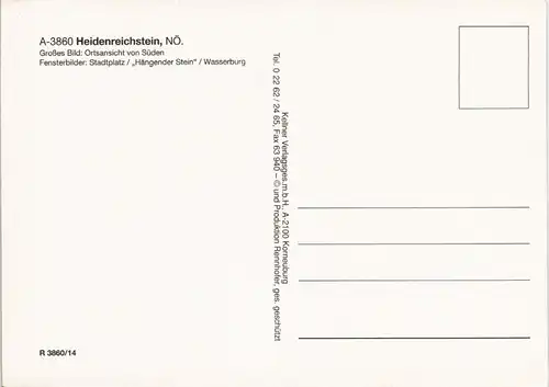 Heidenreichstein Waldviertel Ort vom Flugzeug aus, Luftbild u.a. 1980