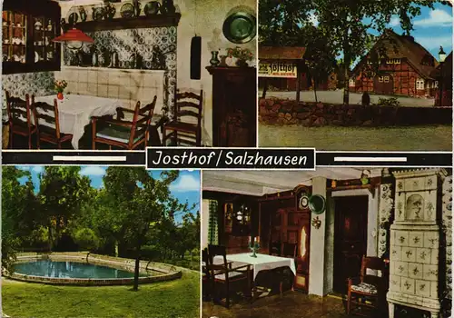 Ansichtskarte Salzhausen 4 Bild: Hotel Josthof 4 Bild 1980