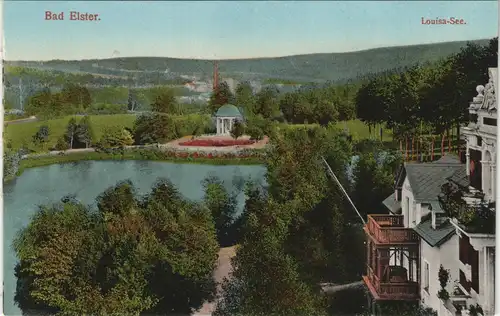 Ansichtskarte Bad Elster Blick von der Villa auf den Luisa-See 1913