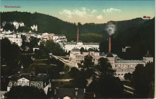 Postcard Marienbad Mariánské Lázně Straßenblick 1913