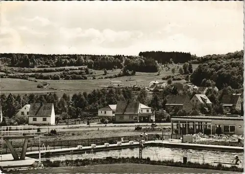 Ansichtskarte Ilbeshausen-Hochwaldhausen-Grebenhain Schwimmbad, Cafe 1974