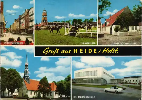Ansichtskarte Heide (Holstein) Tunierplatz, KFZ Meisterschule 1974