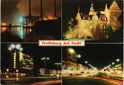 Ansichtskarte Wolfsburg 4 Bild: Wolfsburg bei Nacht 1969