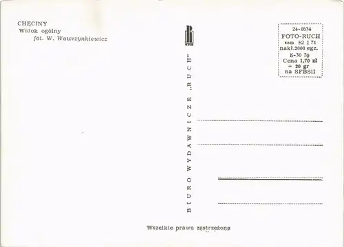 Postcard Chęciny Widok ogólny, Dorf-Panorama Ansicht 1970