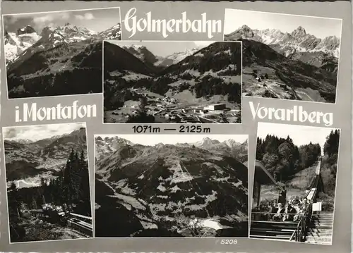 Ansichtskarte Bildstein Mehrbild-AK Montafon, Golmerbahn, Vorarlberg 1969