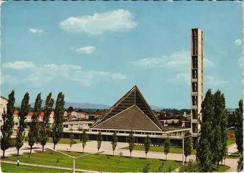 Ansichtskarte Haid-Ansfelden Panorama-Ansicht mit Autobahn-Kirche 1965