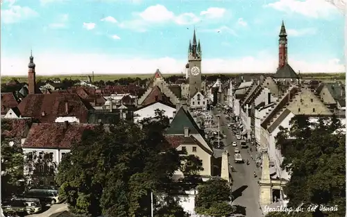 Ansichtskarte Straubing Straßenblick 1966