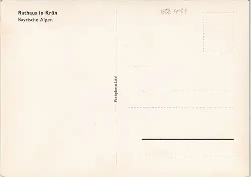 Ansichtskarte Krün Rathaus 1961