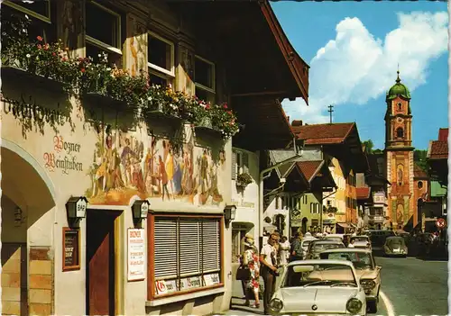 Ansichtskarte Mittenwald Obermarkt - BMW Auto 1981