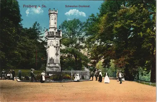 Ansichtskarte Freiberg (Sachsen) Schwedendenkmal 1912