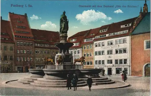 Ansichtskarte Freiberg (Sachsen) Obermarkt 1913