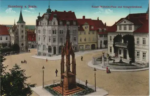 Ansichtskarte Naumburg (Saale) Kaiser Wilhelm Platz, Kriegerdenkmal 1913